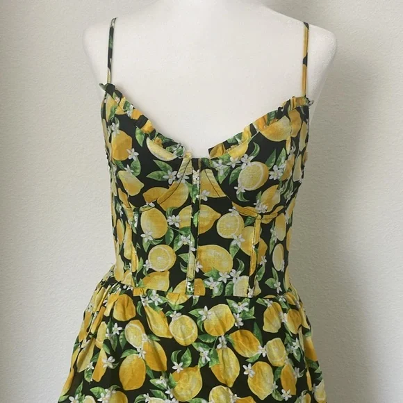 Betsey Johnson lemon print tiered maxi dress - Picture 1 of 10